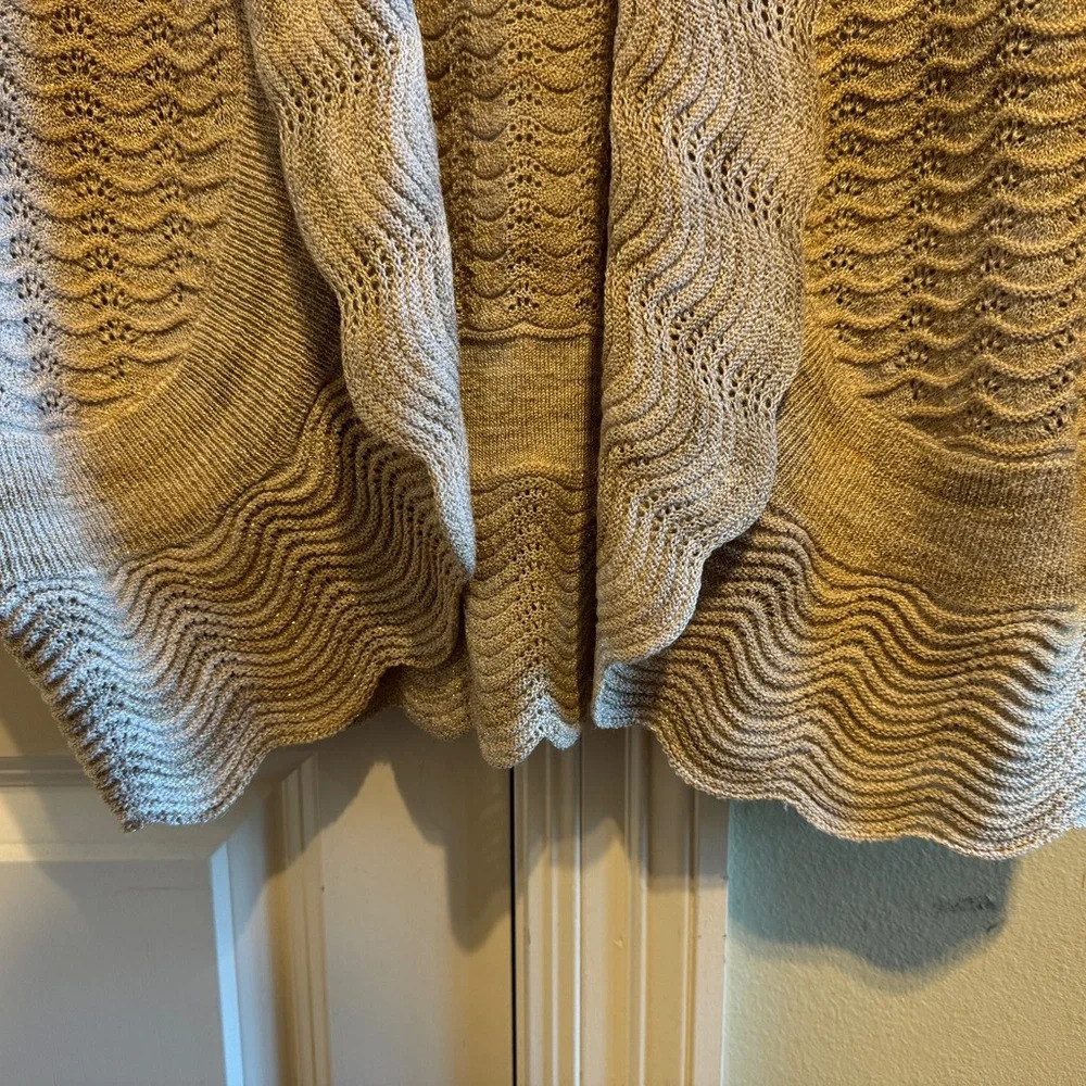 Alfred Dunner Sweater Cardigan Gold Beige Cardigan Sz S - Picture 3 of 8